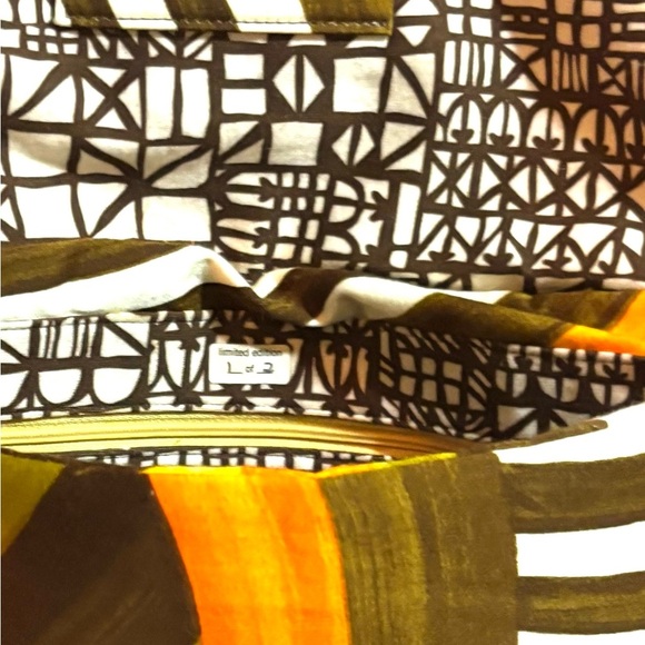 Handmade Multicolor Geometric Patterned Women's Bag with leather strap & trim - Picture 3 of 7